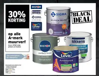 GAMMA A-merk muurverf histor, sikkens, sigma, levis aanbieding