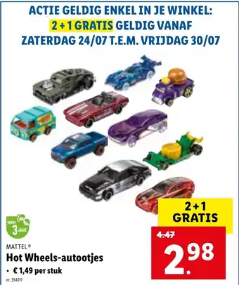 Lidl Mattel Hot Wheels-autootjes aanbieding