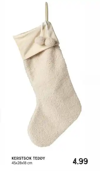 Kerstsok Teddy 45x28x18cm