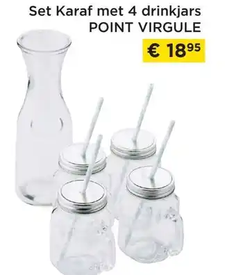 Molecule Set Karaf met 4 Drinkjas Point Virgule aanbieding