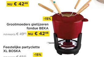 Grootmoeders Gietijzeren Fondue Beka
