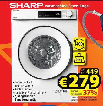 ElectroStock Sharp wasmachine aanbieding