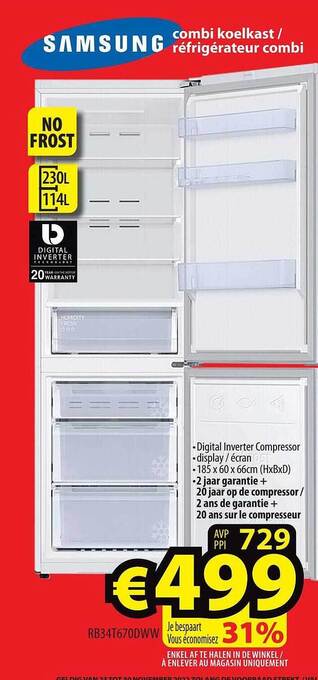 ElectroStock Samsung combi koelkast aanbieding