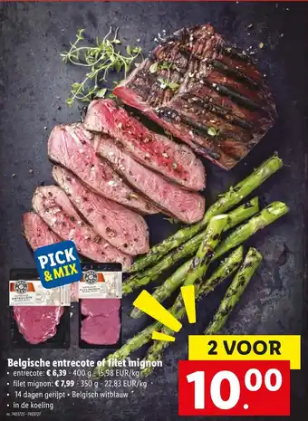Lidl Belgische entrecote of filet mignon aanbieding
