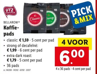 Lidl Bellarom Koffiepads aanbieding