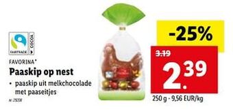 Paaskip op nest