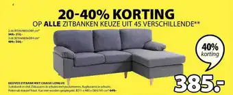 Jysk Gedved Zitbank Met Chaise Lounge aanbieding