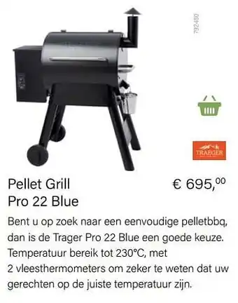 Multi bazar Pellet grill pro 22 blue aanbieding