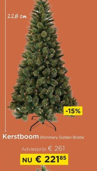 Kerstboom shimmery golden bristle