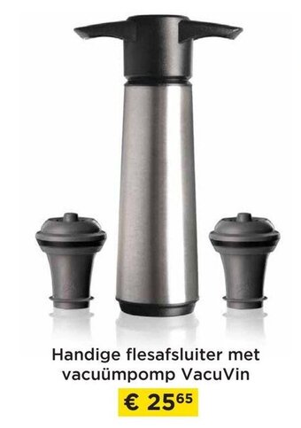 Handige flesafsluiter met vacuumpomp vacuvin