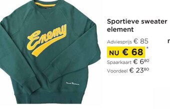 Sportieve sweater element