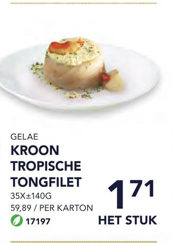 Gelae kroon tropische tongfilet het stuk
