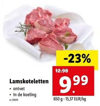 Lidl Lamskoteletten aanbieding