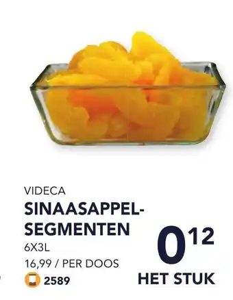 Videca sinaasappel segmenten het stuk