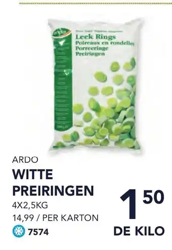 Bidfood Ardo witte preiringen de kilo aanbieding