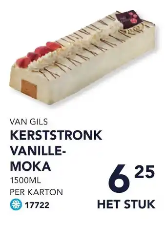 Bidfood Van gils kerststronk vanillemoka het stuk aanbieding