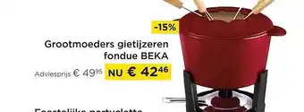 Grootmoeders gietijzeren fondue beka