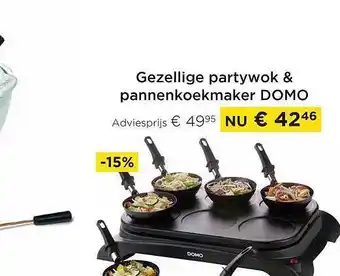 Molecule Gezellige partywok & pannenkoekmaker domo aanbieding