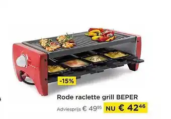 Molecule Rode raclette grill beper aanbieding