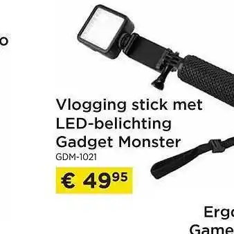 Vlogging stick met ledbelichting gadget monster