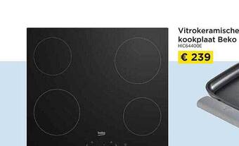 Vitrokeramische kookplaat beko