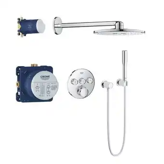 Sawiday Grohe grohtherm smartcontrol doucheset rond met smartbox hoofddouche, handdouche chroom en thermostaatkraan aanbieding