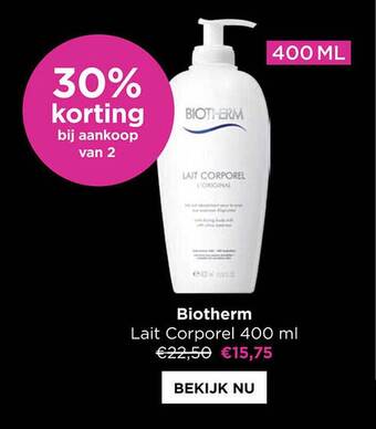 ICI PARIS XL Biotherm lait corporel aanbieding