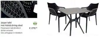 Multi bazar Jasper polypropeen tafel 80x80cm donker antraciet. aanbieding