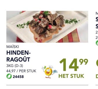 Bidfood Maiski hindenragout aanbieding