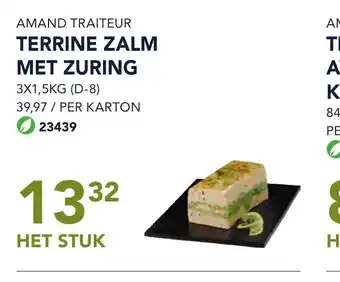 Bidfood Amand traiteur terrine zalm met zuring het stuk aanbieding