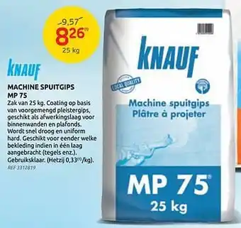 Machine spuitgips mp 75 25kg