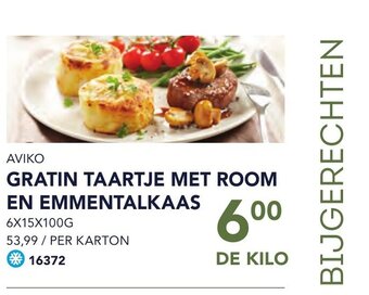 Bidfood Aviko gratin taartje met room en emmentalkaas de kilo aanbieding