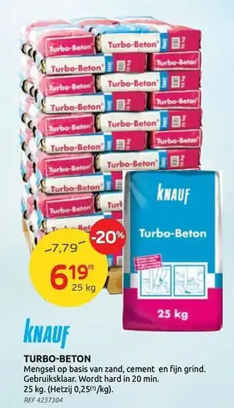 Brico Turbo-beton 25kg aanbieding