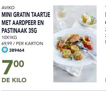 Bidfood Aviko mini gratin taartje met aardpeer en pastinaak 35g de kilo aanbieding