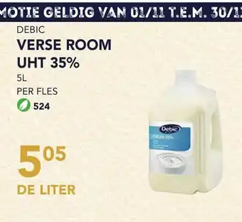 Bidfood Debic Verse room UHT 35% de liter aanbieding