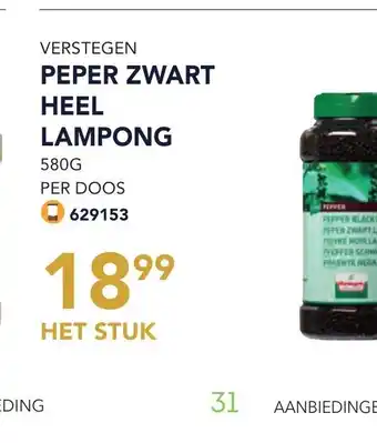 Verstegen peper zwart heel lampong het stuk