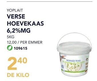 Bidfood Yoplait verse hoevekaas 6,2%mg 5kg aanbieding
