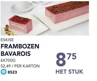 Bidfood Eskise frambozen bavarois het stuk aanbieding