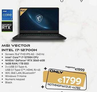 CompuDeals Msi vector intel i7 aanbieding