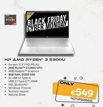 CompuDeals Hp amd ryzen 3 5300u aanbieding