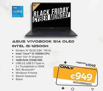 CompuDeals Asus vivobook s14 oled intel i5 aanbieding