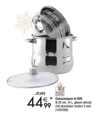 Cora Couscouspan in rvs aanbieding