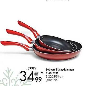 Cora Set van 3 braadpannen aanbieding