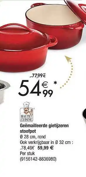 Cora Geёmaillerde gietijzeren stoofpot aanbieding