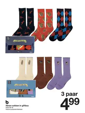 Zeeman Heren sokken in giftbox aanbieding