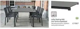Multi bazar Lafite floating tafel spraystone 8mm 220x95cm matt carbon-anthraciet aanbieding