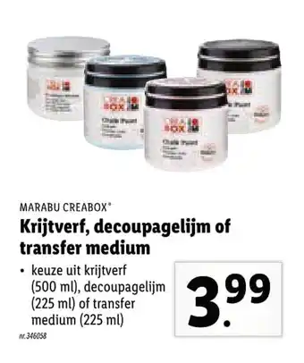 Marabu Creabox Krijtvef, decoupagelijm of transfer medium