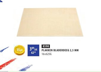 Plakken bladerdeeg 2,5 mm