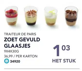 Zoet gevuld glaasjes het stuk
