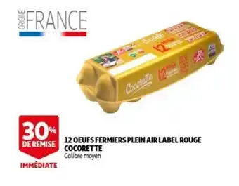 Auchan 12 oeufs fermiers plein air label rouge clcorette aanbieding